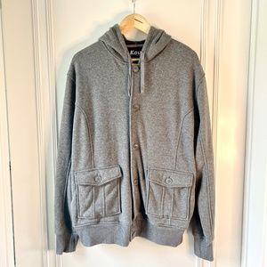 Men's KAUN Button up Hoodie | Gray | Size - XL